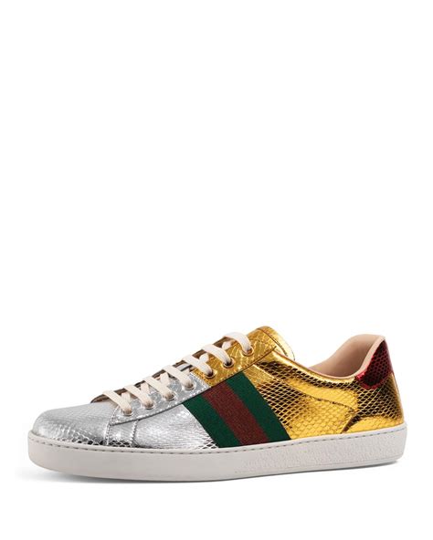 gucci ace snake sneakers|gucci ace metallic snakeskin sneakers.